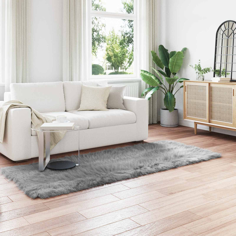 Chargez l'image dans la visionneuse de la galerie, Vidaxl nep schapenvacht tapijt tafalla grijs 80 x 250 cm polyester
