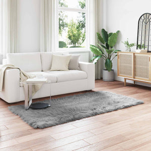 Vidaxl nep schapenvacht tapijt tafalla grijs 100 x 200 cm polyester