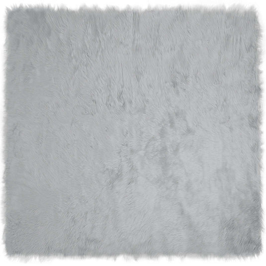 Vidaxl nep schapenvacht tapijt tafalla grijs 160 x 160 cm polyester