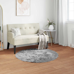 Vidaxl nep schapenvacht tapijt tafalla grijs ø 100 cm polyester