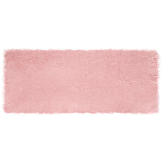 Vidaxl nep schapenvacht tapijt tafalla roze 80 x 200 cm polyester