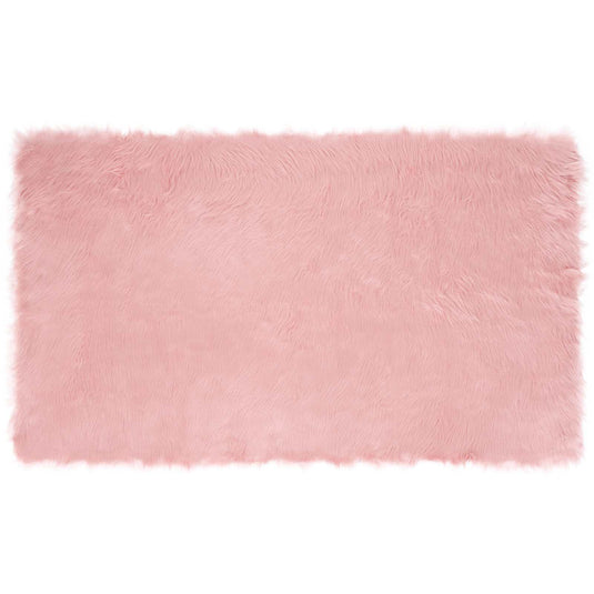 Vidaxl nep schapenvacht tapijt tafalla roze 100 x 200 cm polyester