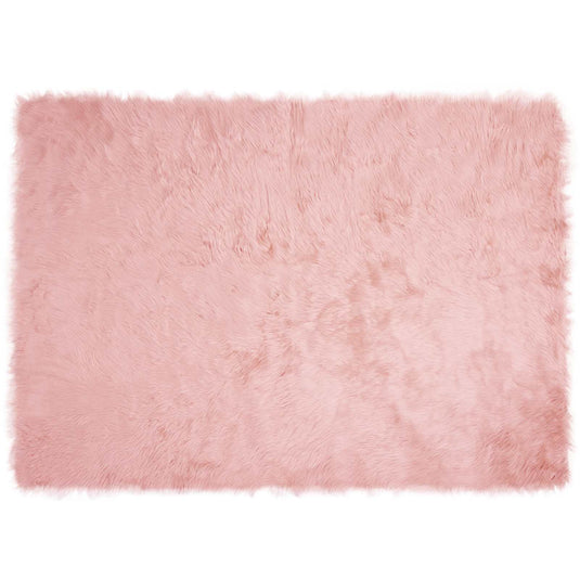 Vidaxl nep schapenvacht tapijt tafalla roze 120 x 170 cm polyester