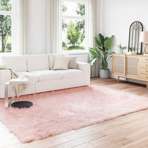 Vidaxl nep schapenvacht tapijt tafalla roze 200 x 280 cm polyester