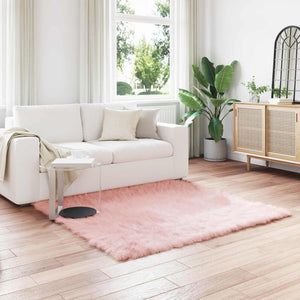 Vidaxl nep schapenvacht tapijt tafalla roze 160 x 160 cm polyester