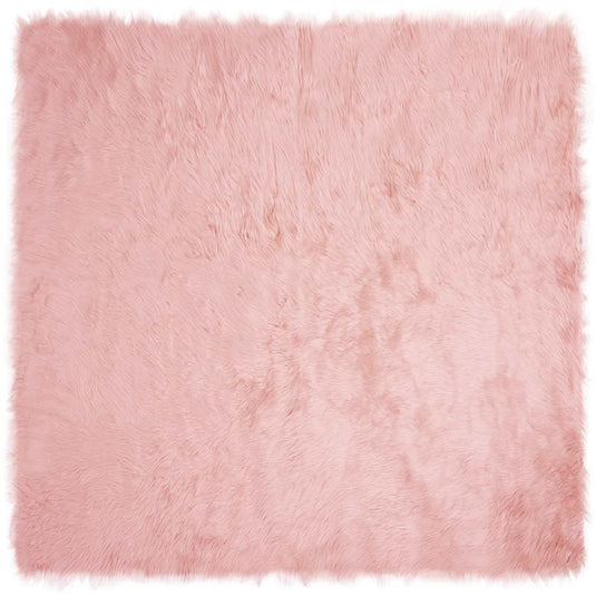 Vidaxl nep schapenvacht tapijt tafalla roze 160 x 160 cm polyester
