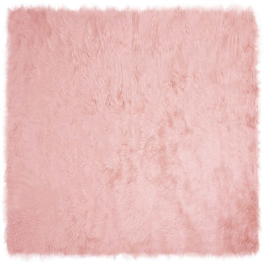 Vidaxl nep schapenvacht tapijt tafalla roze 240 x 240 cm polyester