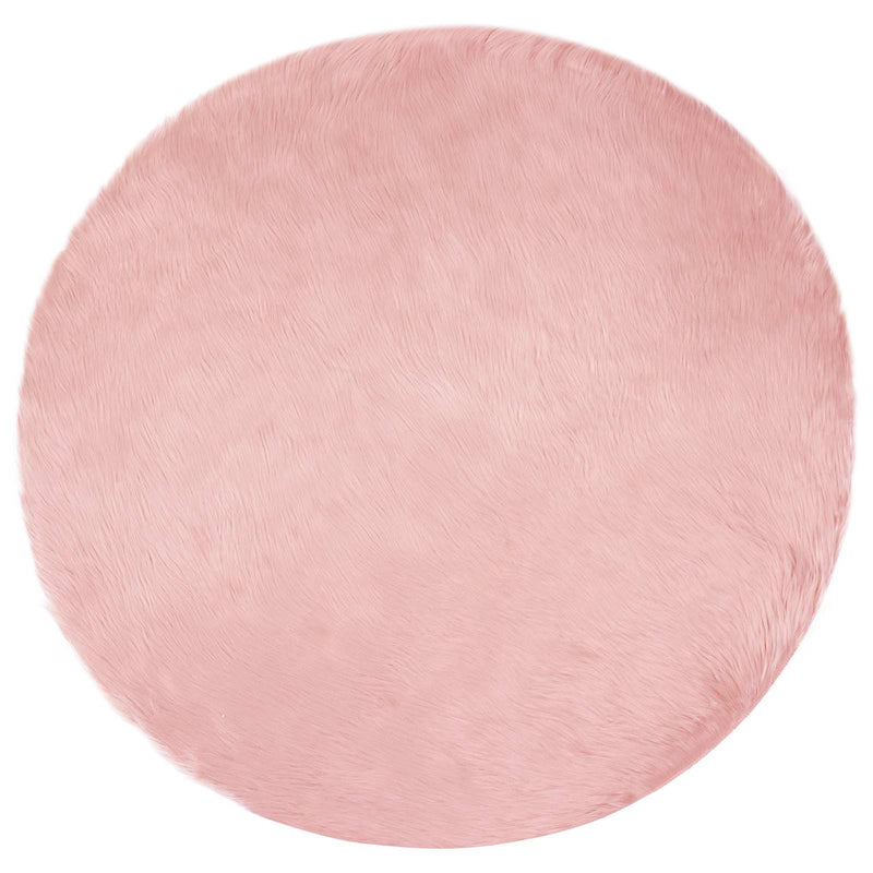 Chargez l'image dans la visionneuse de la galerie, Vidaxl nep schapenvacht tapijt tafalla roze ø 160 cm polyester
