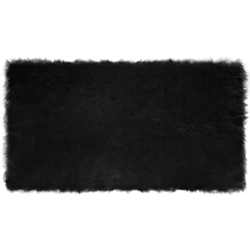Afbeelding laden in galerijviewer, Vidaxl nep schapenvacht tapijt tafalla zwart 60 x 110 cm polyester

