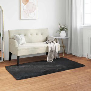 Vidaxl nep schapenvacht tapijt tafalla zwart 80 x 150 cm polyester