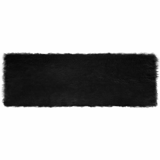 Vidaxl nep schapenvacht tapijt tafalla zwart 80 x 250 cm polyester