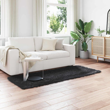 Vidaxl nep schapenvacht tapijt tafalla zwart 100 x 200 cm polyester
