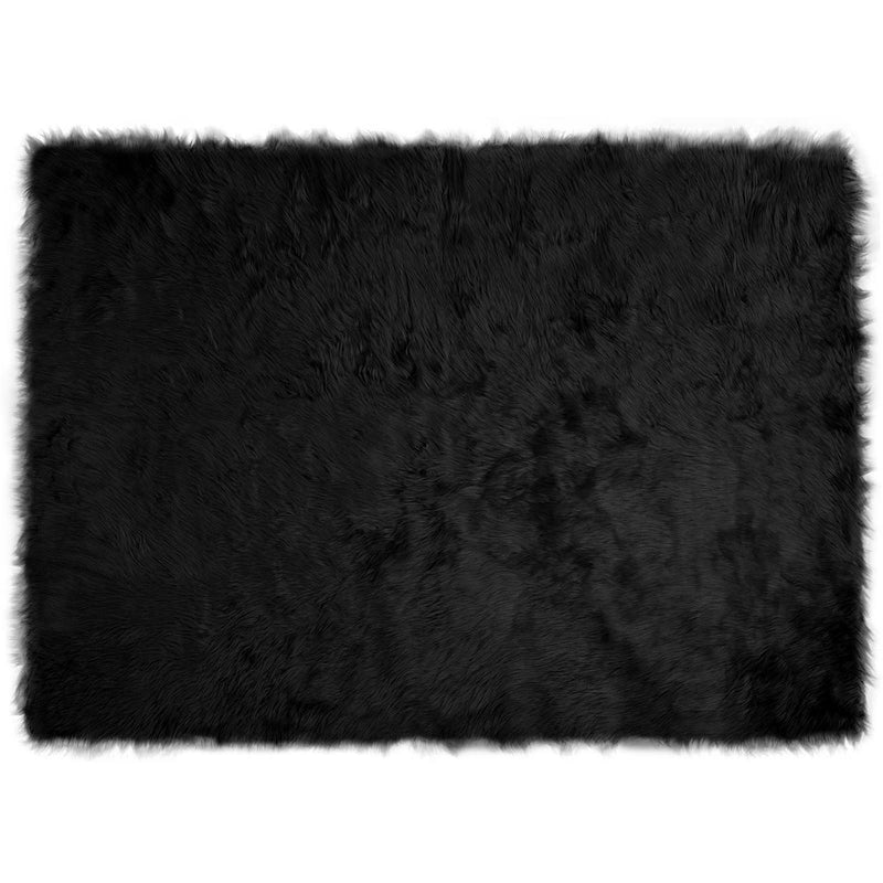 ギャラリービューアに画像をロードする, Vidaxl nep schapenvacht tapijt tafalla zwart 120 x 170 cm polyester
