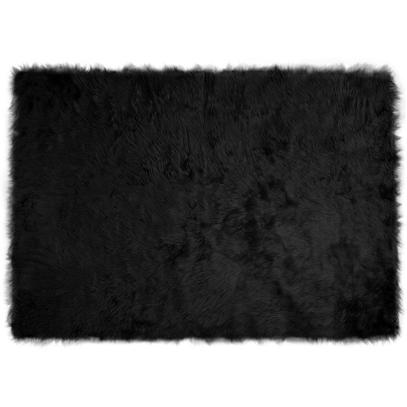 ギャラリービューアに画像をロードする, Vidaxl nep schapenvacht tapijt tafalla zwart 140 x 200 cm polyester
