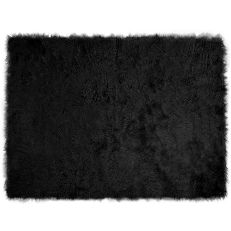 Afbeelding laden in galerijviewer, Vidaxl nep schapenvacht tapijt tafalla zwart 160 x 230 cm polyester

