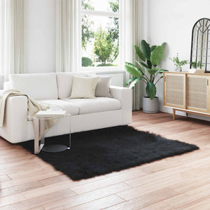 Vidaxl nep schapenvacht tapijt tafalla zwart 160 x 160 cm polyester