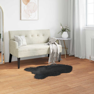 Vidaxl nep schapenvacht tapijt tafalla zwart 50 x 80 cm polyester