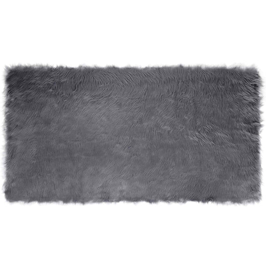 Vidaxl nep schapenvacht tapijt tafalla antraciet 80 x 150 cm polyester