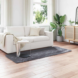Vidaxl nep schapenvacht tapijt tafalla antraciet 80 x 200 cm polyester