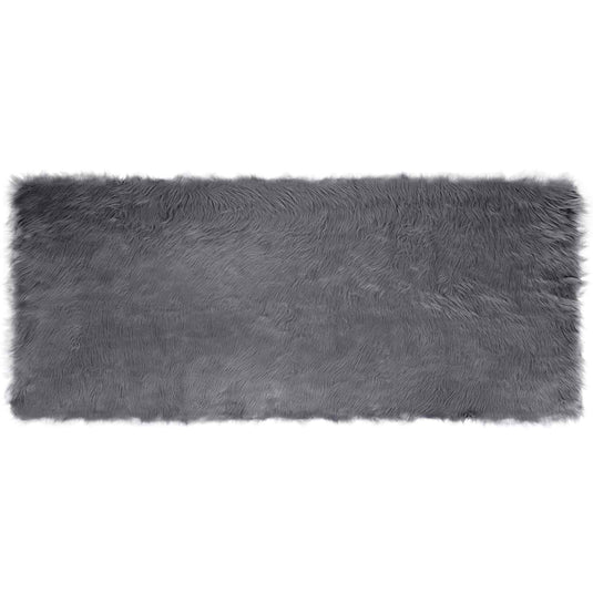 Vidaxl nep schapenvacht tapijt tafalla antraciet 80 x 200 cm polyester