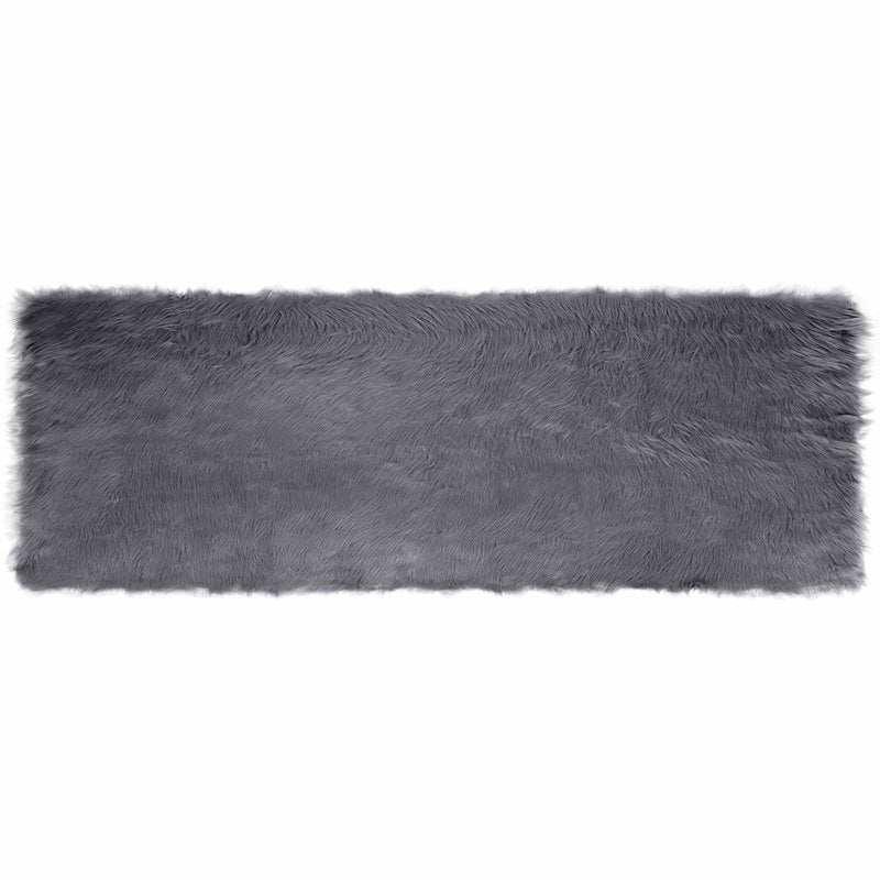 ギャラリービューアに画像をロードする, Vidaxl nep schapenvacht tapijt tafalla antraciet 80 x 250 cm polyester
