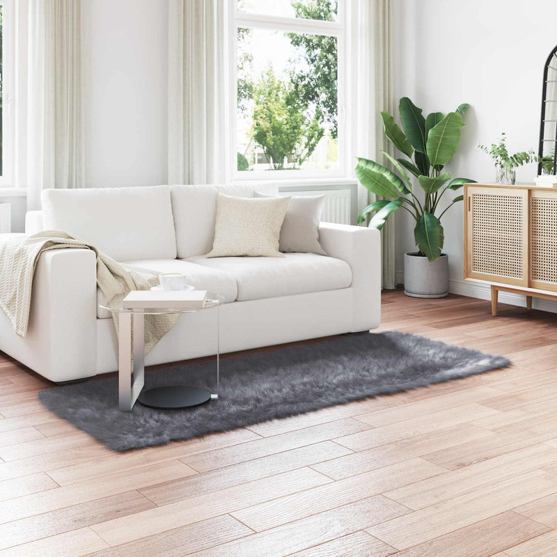 ギャラリービューアに画像をロードする, Vidaxl nep schapenvacht tapijt tafalla antraciet 100 x 200 cm
