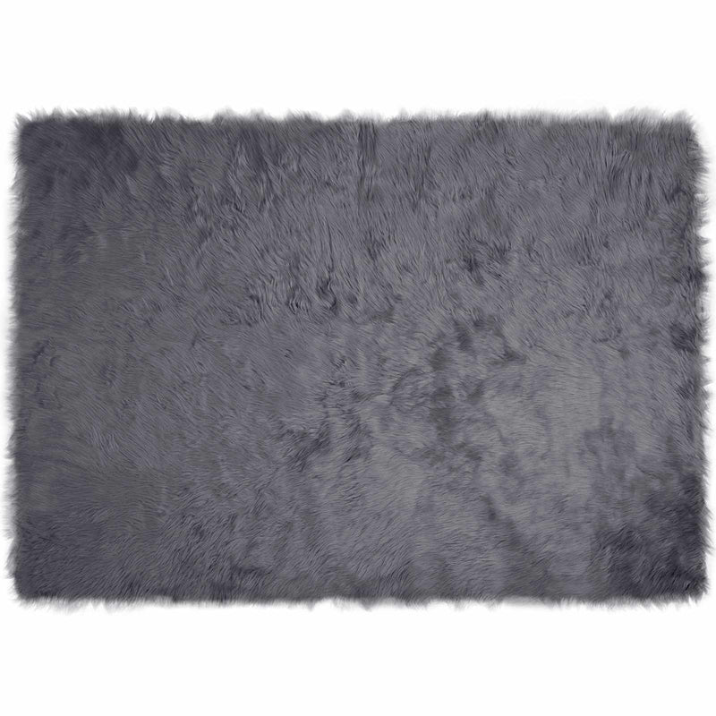 Afbeelding laden in galerijviewer, Vidaxl nep schapenvacht tapijt tafalla antraciet 140 x 200 cm
