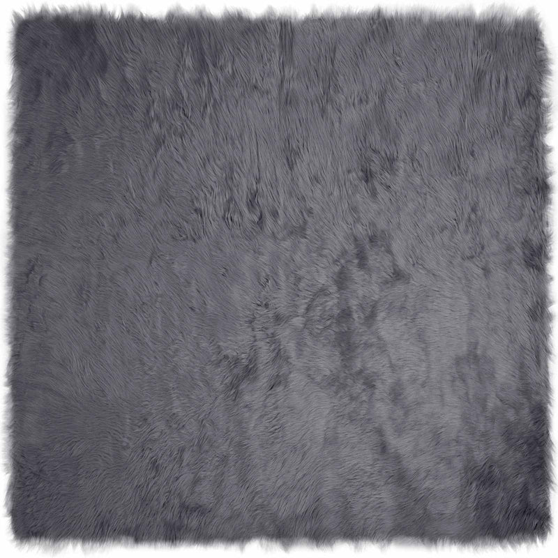 Chargez l'image dans la visionneuse de la galerie, Vidaxl nep schapenvacht tapijt tafalla antraciet 200 x 200 cm
