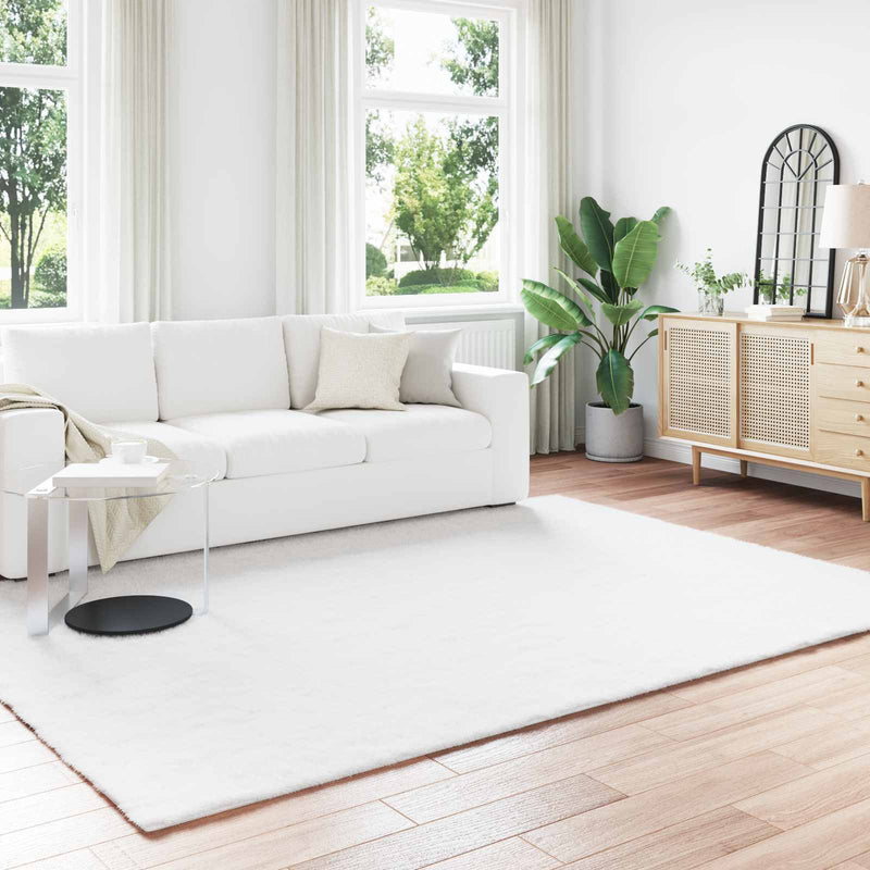 Chargez l'image dans la visionneuse de la galerie, Vidaxl nep konijnenbont tapijt olite wit 240 x 340 cm polyester
