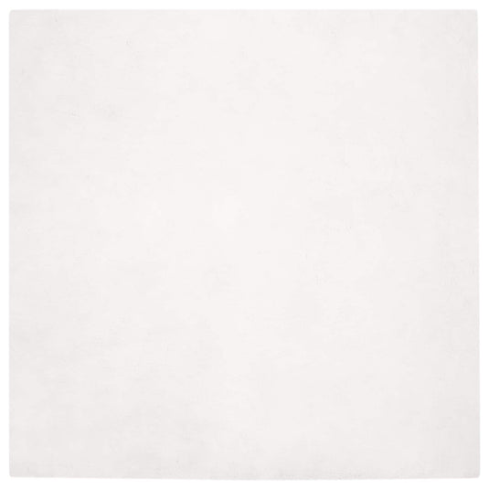 Vidaxl nep konijnenbont tapijt olite wit 160 x 160 cm polyester