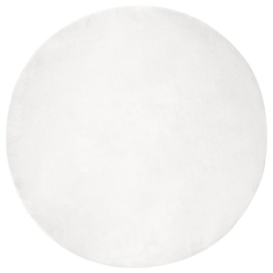 Vidaxl nep konijnenbont tapijt olite wit ø 100 cm polyester