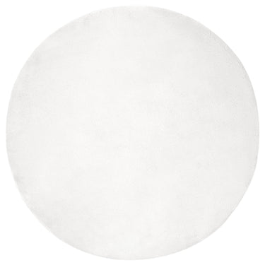 Vidaxl nep konijnenbont tapijt olite wit ø 200 cm polyester