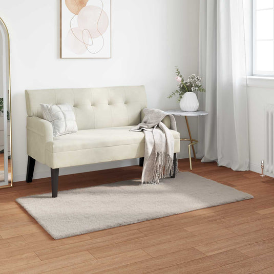 Vidaxl nep konijnenbont tapijt olite beige 60 x 110 cm polyester