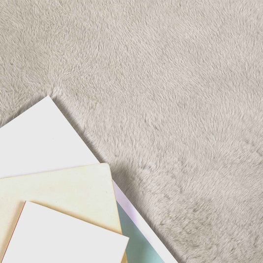 Vidaxl nep konijnenbont tapijt olite beige 60 x 110 cm polyester