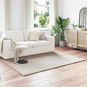 Vidaxl nep konijnenbont tapijt olite beige 160 x 230 cm polyester