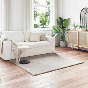 Vidaxl nep konijnenbont tapijt olite beige 160 x 160 cm polyester