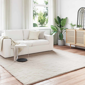 Vidaxl nep konijnenbont tapijt olite beige 200 x 200 cm polyester