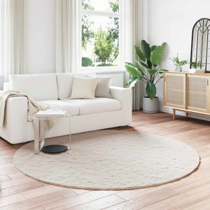 Vidaxl nep konijnenbont tapijt olite beige ø 200 cm polyester