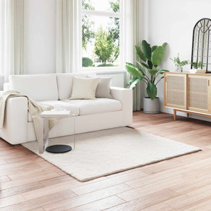 Vidaxl nep konijnenbont tapijt olite crème 160 x 160 cm polyester