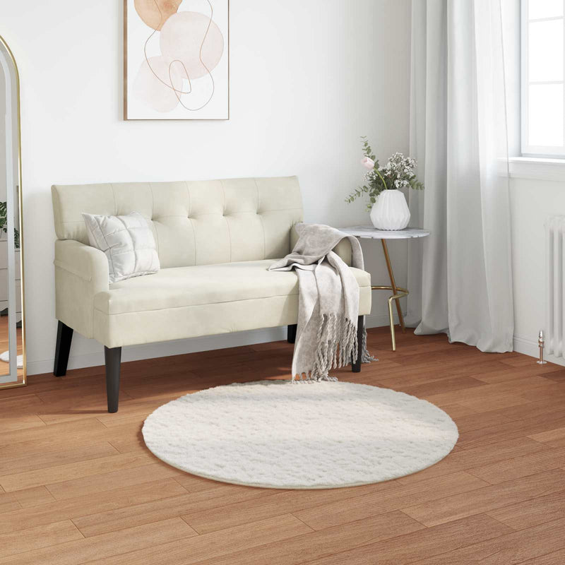 Chargez l'image dans la visionneuse de la galerie, Vidaxl nep konijnenbont tapijt olite crème ø 80 cm polyester
