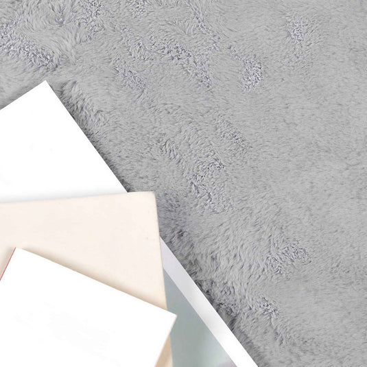Vidaxl nep konijnenbont tapijt olite grijs 100 x 200 cm polyester