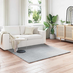 Vidaxl nep konijnenbont tapijt olite grijs 160 x 160 cm polyester