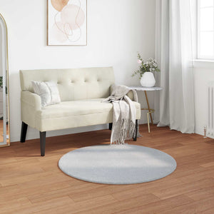 Vidaxl nep konijnenbont tapijt olite grijs ø 80 cm polyester