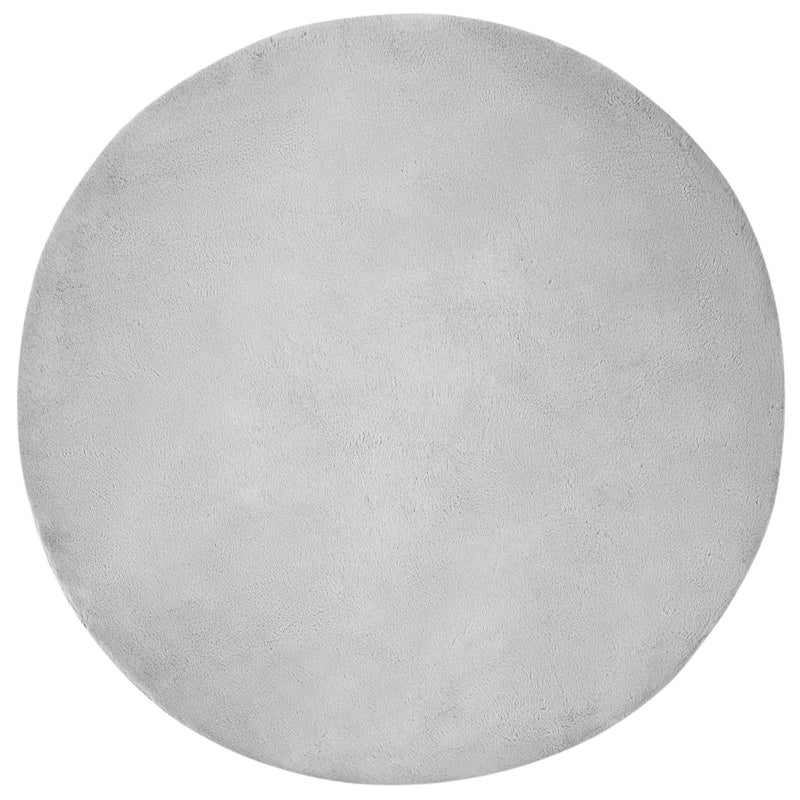 Chargez l'image dans la visionneuse de la galerie, Vidaxl nep konijnenbont tapijt olite grijs ø 100 cm polyester
