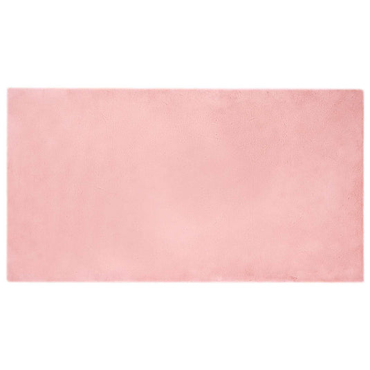 Vidaxl nep konijnenbont tapijt olite roze 60 x 110 cm polyester
