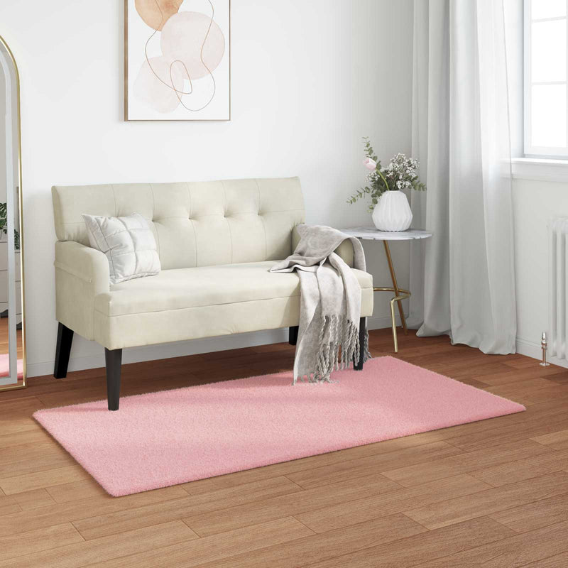 Afbeelding laden in galerijviewer, Vidaxl nep konijnenbont tapijt olite roze 80 x 150 cm polyester
