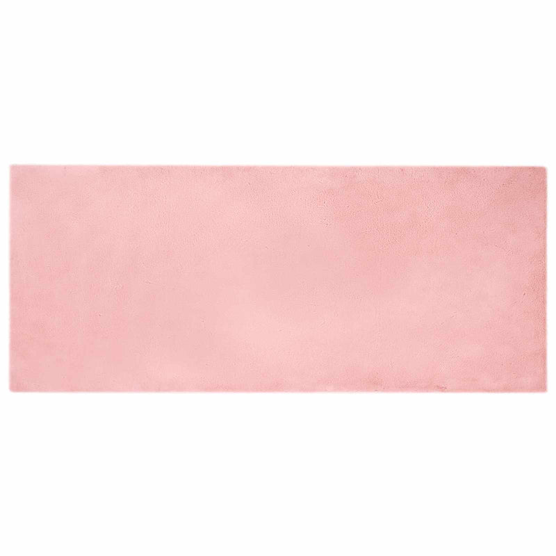 Afbeelding laden in galerijviewer, Vidaxl nep konijnenbont tapijt olite roze 80 x 200 cm polyester

