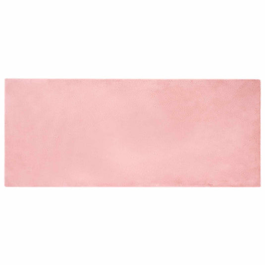 Vidaxl nep konijnenbont tapijt olite roze 80 x 200 cm polyester
