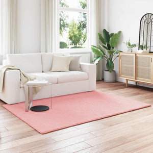 Vidaxl nep konijnenbont tapijt olite roze 120 x 170 cm polyester