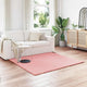 Vidaxl nep konijnenbont tapijt olite roze 120 x 120 cm polyester